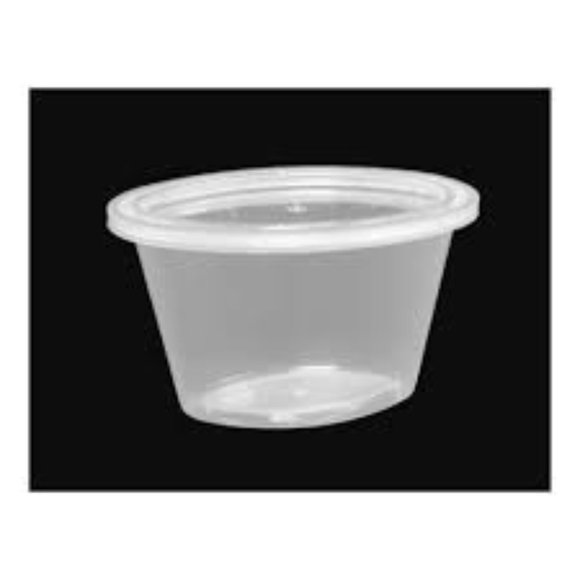 25 Oval plastic souffle/portion cups with lid, pack of 25, Newspring - Picture 5 of 6